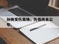 电子竞技app体育平台-孙杨受伤离场，伤情尚未公布。