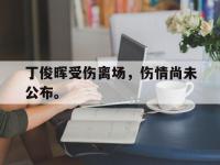 电子竞技app体育平台-丁俊晖受伤离场，伤情尚未公布。